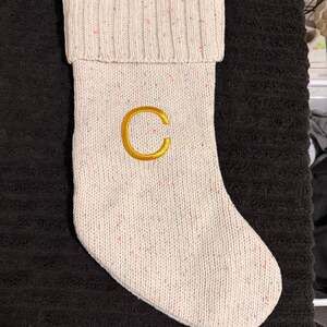 Harvey Lewis 18 Inch Cable Knit Christmas Stocking Monogram Letter C